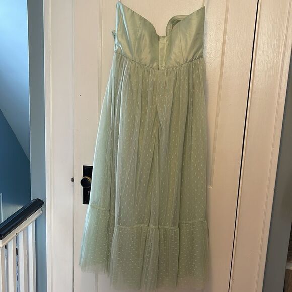 Anthropologie - Tulle Bow-tie Midi Dress In Green - Picture 5 of 6
